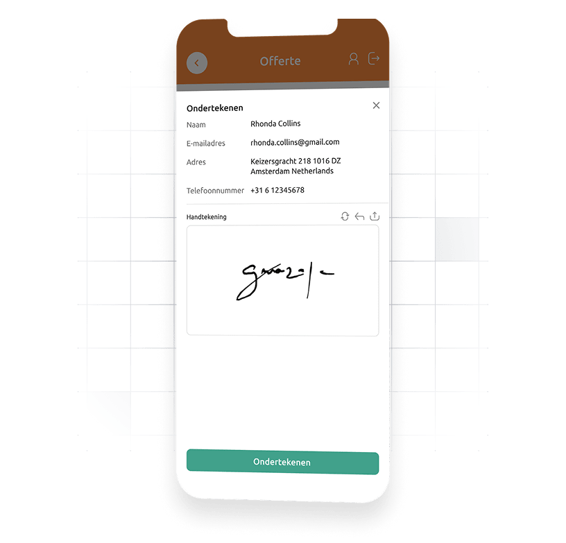 Handtekeningen ter plaatse